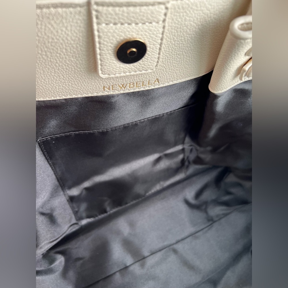 Newbella Large Cream Tote Bag with Gold Accent - Picture 7 of 8